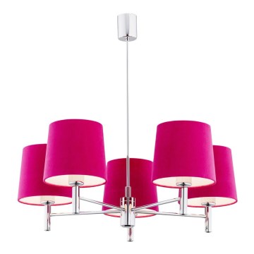 Argon 2075 - Lámpara de barra BOLZANO 5xE27/15W/230V rosa