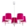 Argon 2075 - Lámpara de barra BOLZANO 5xE27/15W/230V rosa