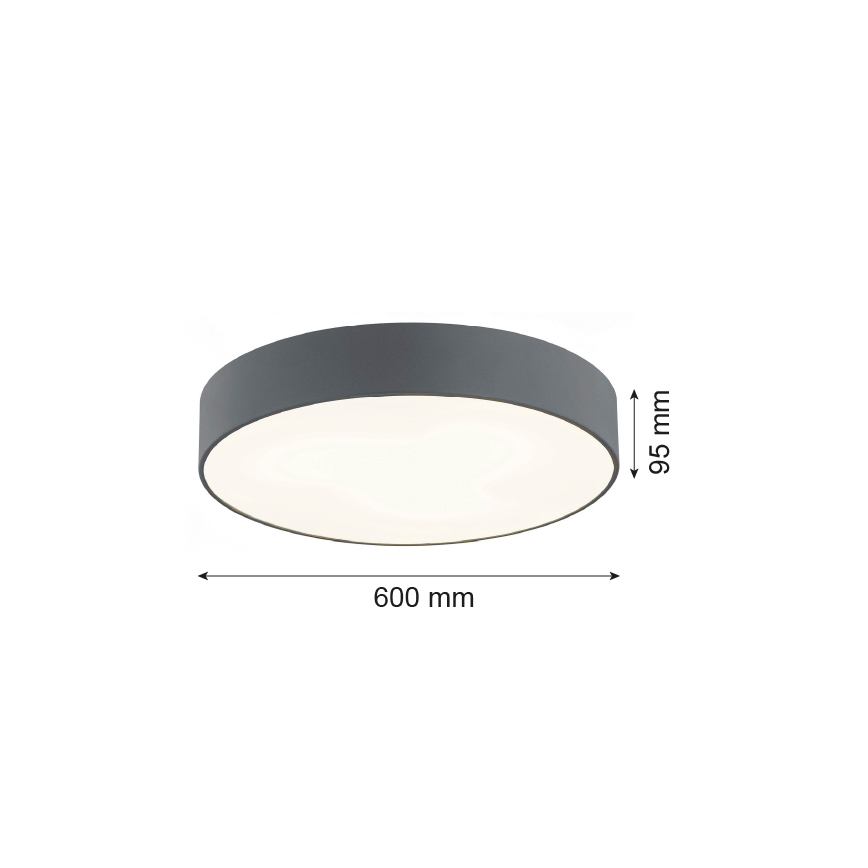 Argon 2083 - Lámpara de techo DARLING 5xE27/15W/230V diámetro 60 cm gris
