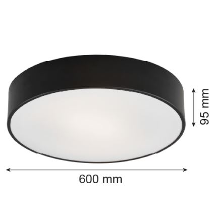 Argon 2084 - Plafón DARLING 5xE27/15W/230V negro