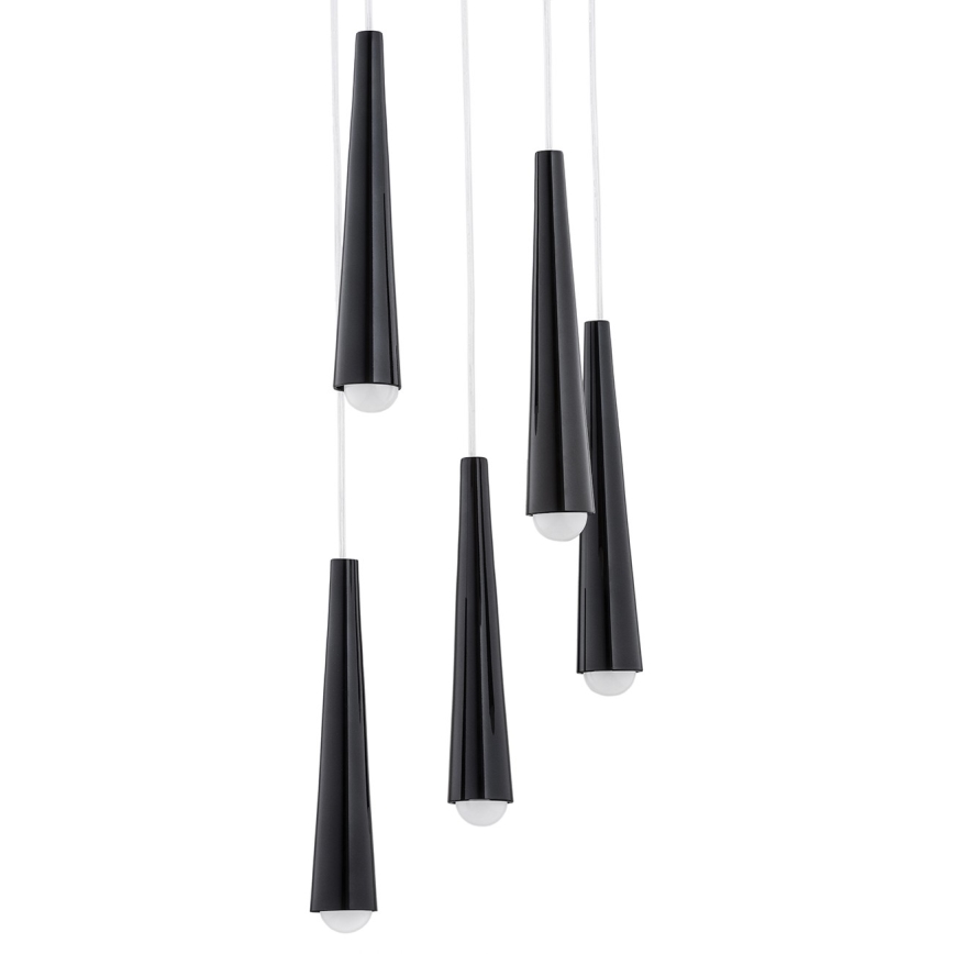 Argon 2103 - Lámpara colgante HOLLYWOOD 5xE14/7W/230V negro