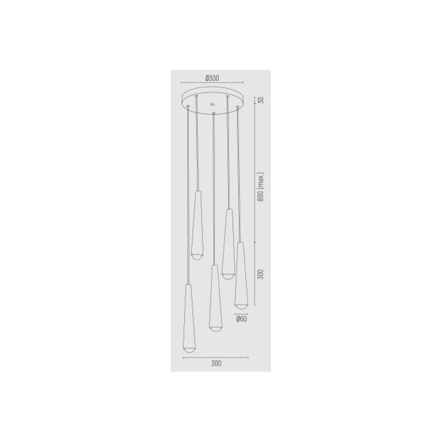 Argon 2103 - Lámpara colgante HOLLYWOOD 5xE14/7W/230V negro