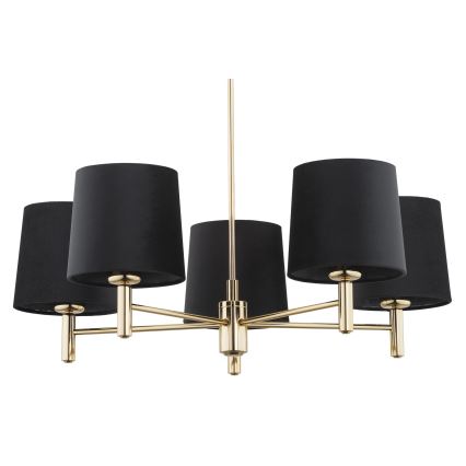 Argon 2107 - Lámpara de araña PONTE 5xE27/15W/230V bronce/negro
