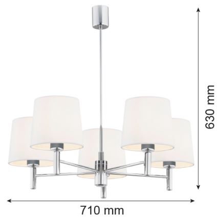 Argon 2110 - Lámpara colgante BOLZANO 5xE27/15W/230V color crema