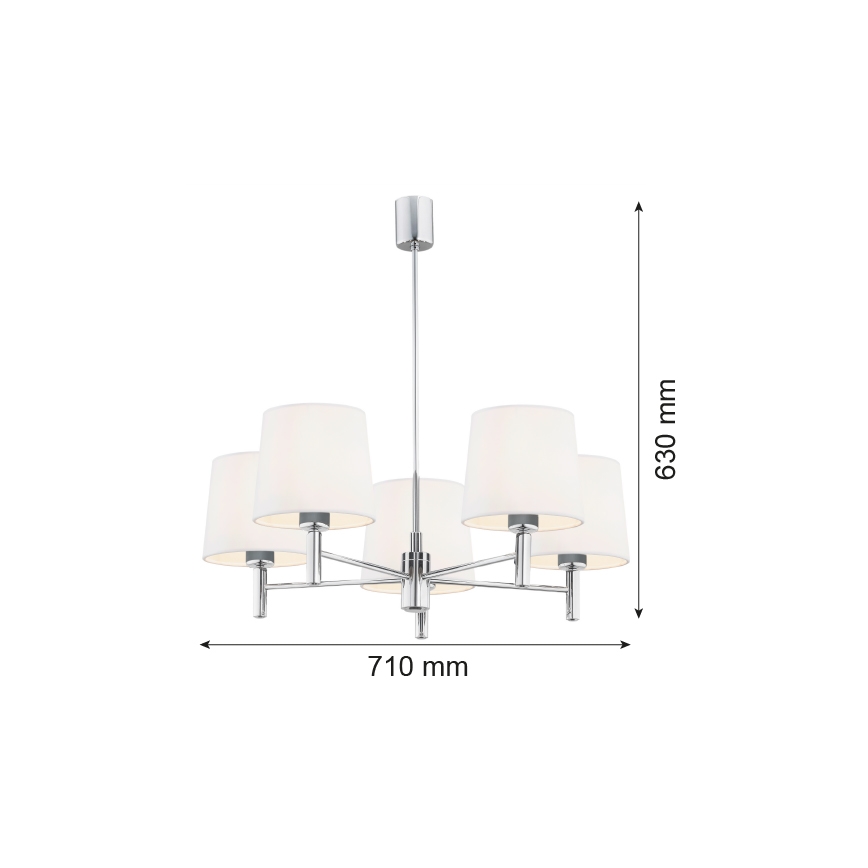 Argon 2110 - Lámpara colgante BOLZANO 5xE27/15W/230V color crema