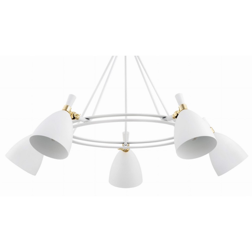 Argon 2117 - Lámpara colgante CHARLOTTE 5xE27/15W/230V blanco/dorado