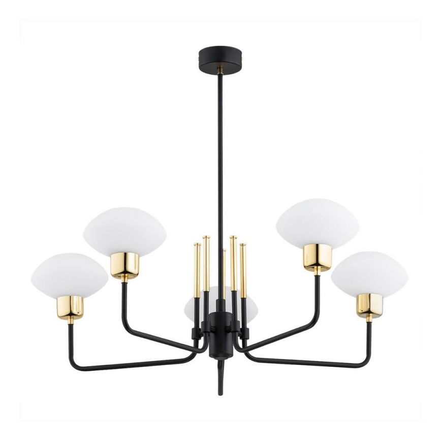 Argon 2128 - Lámpara de techo sobre poste RAVELLO 5xE14/15W/230V negro/dorado