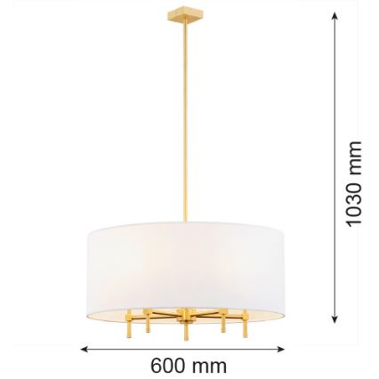 Argon 2132 - Lámpara colgante ABBANO 5xE14/7W/230V latón/blanco