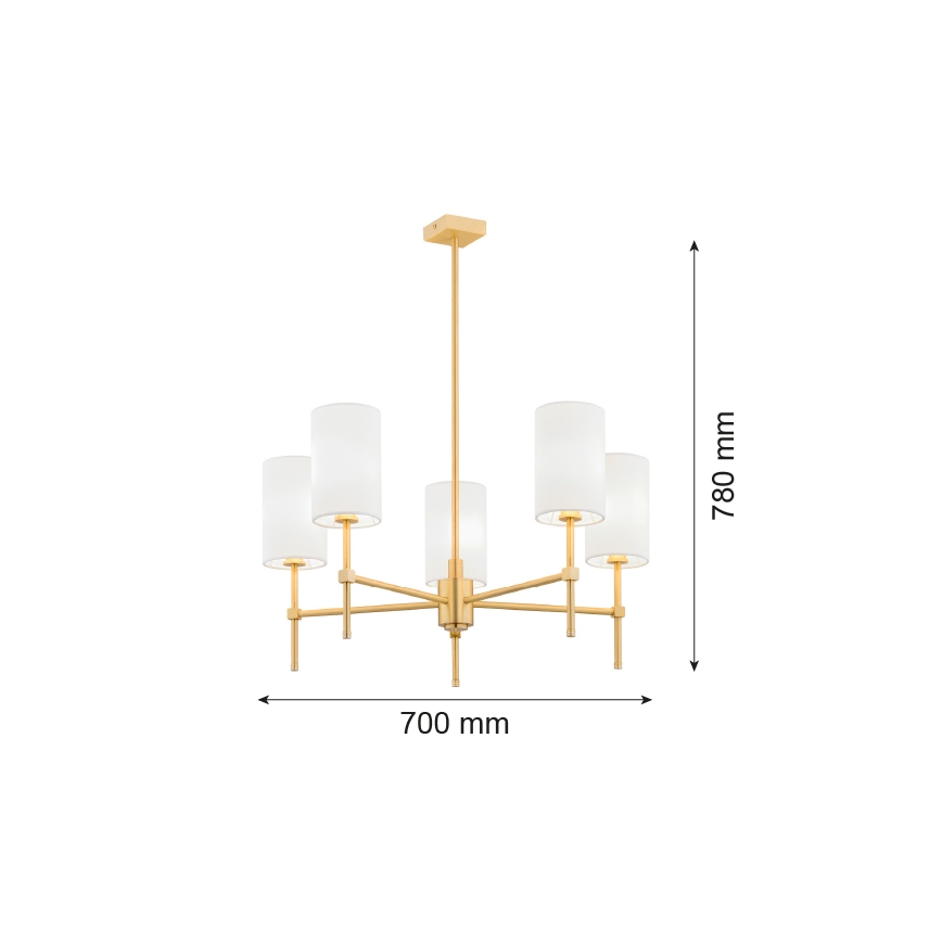 Argon 2134 - Lámpara colgante ABRUZZO 5xE14/15W/230V latón/blanco