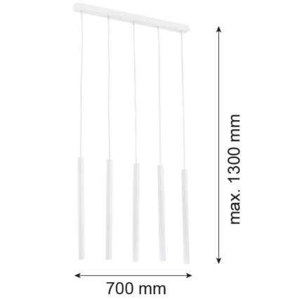 Argon 2136 - Lámpara colgante en cable ETNA 5xG9/6W/230V blanca