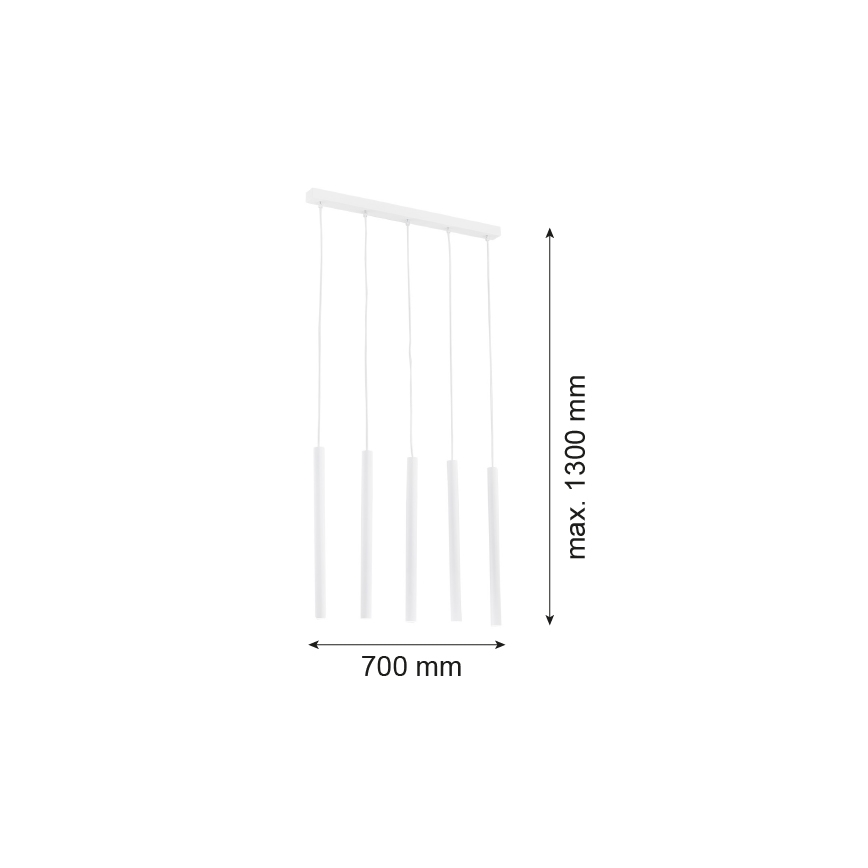 Argon 2136 - Lámpara colgante en cable ETNA 5xG9/6W/230V blanca