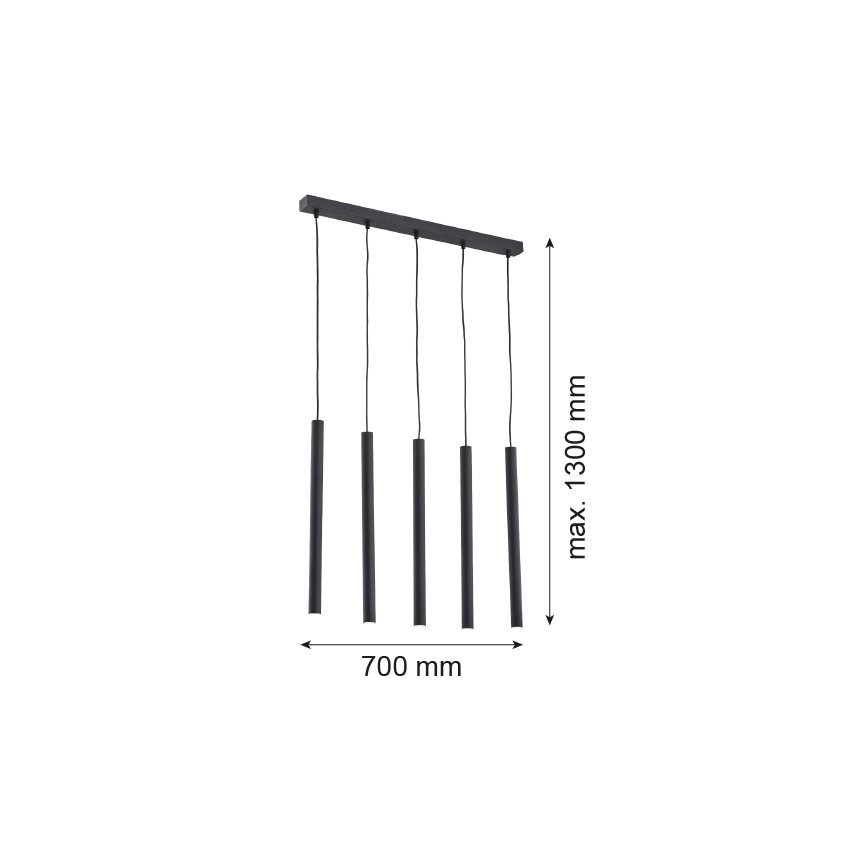 Argon 2137 - Lámpara colgante en cable ETNA 5xG9/6W/230V negro
