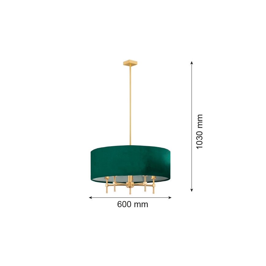 Argon 2146 - Lámpara colgante ABBANO 5xE14/7W/230V latón/verde