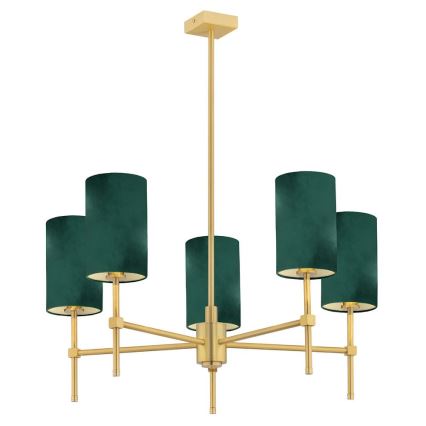 Argon 2147 - Lámpara colgante ABRUZZO 5xE14/7W/230V latón/verde