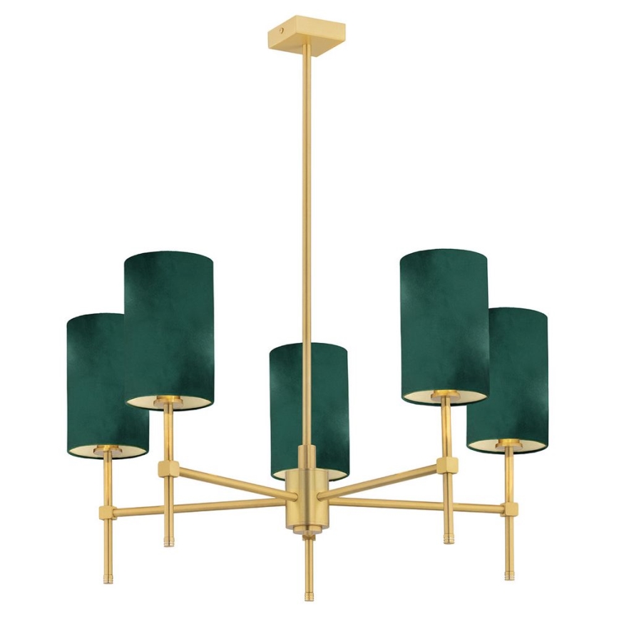 Argon 2147 - Lámpara colgante ABRUZZO 5xE14/7W/230V latón/verde