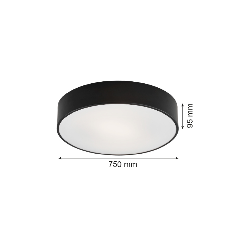 Argon 2536 - Lámpara de techo DARLING 6xE27/15W/230V diámetro 75 cm negro