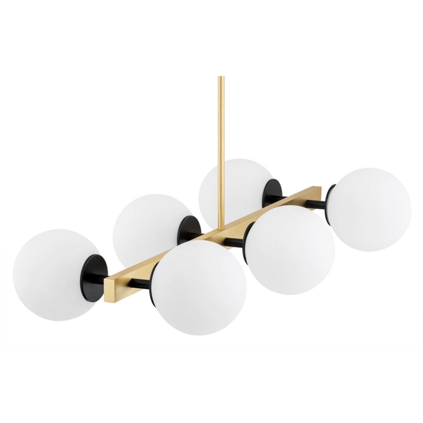 Argon 2549 - Lámpara colgante FREEMONT 6xE27/15W/230V dorado/blanco/negro