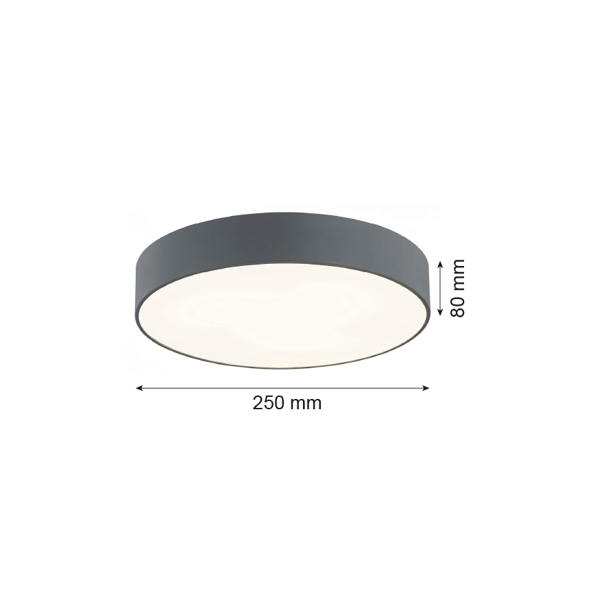 Argon 3080 - Lámpara de techo DARLING 2xE27/15W/230V diámetro 25 cm gris