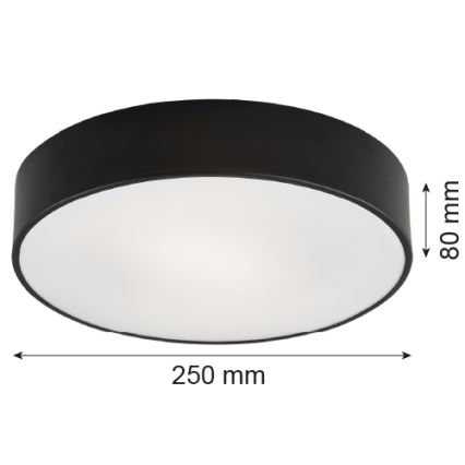 Argon 3081 - Lámpara de techo DARLING 2xE27/15W/230V diámetro 25 cm negro