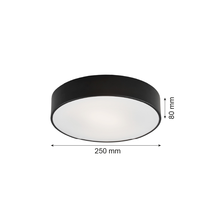 Argon 3081 - Lámpara de techo DARLING 2xE27/15W/230V diámetro 25 cm negro