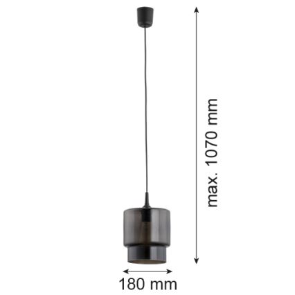 Argon 3270 - Lámpara colgante NEWA 1xE27/15W/230V negro
