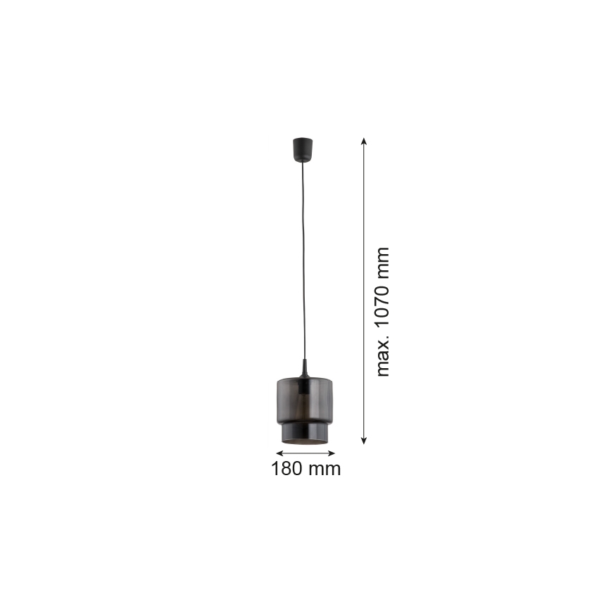 Argon 3270 - Lámpara colgante NEWA 1xE27/15W/230V negro