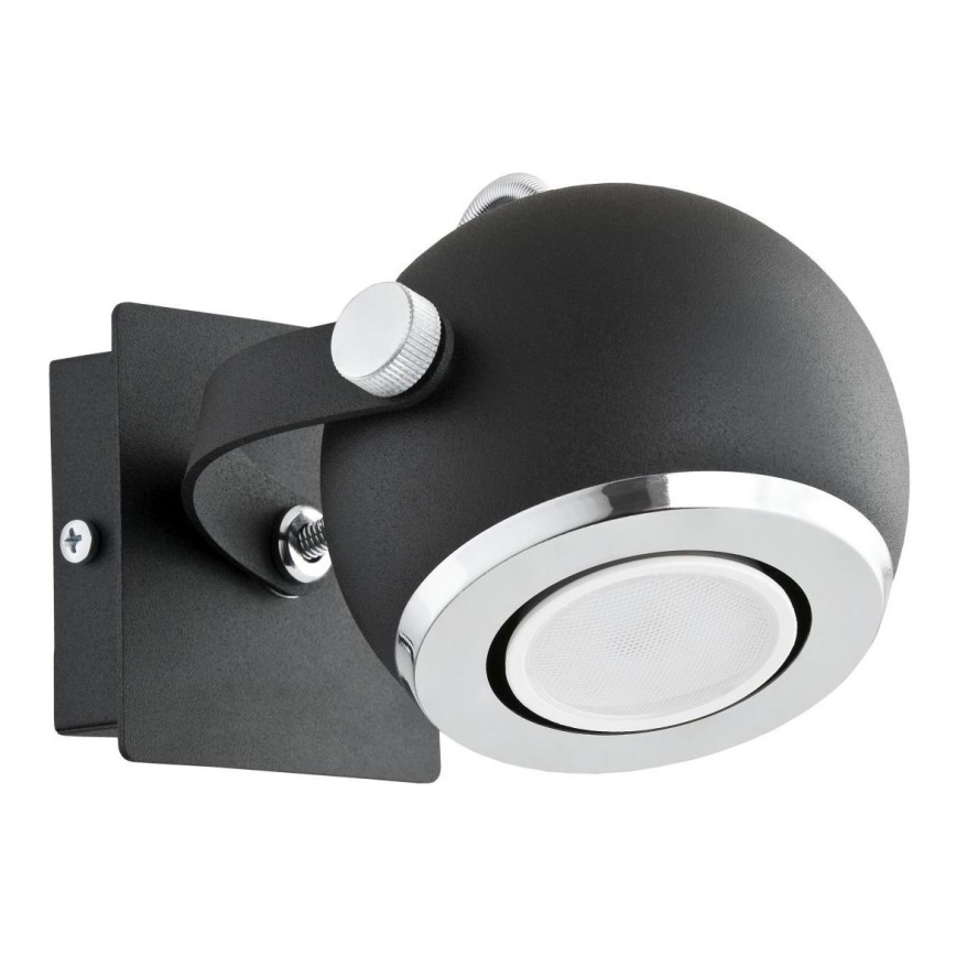 Argon 3638 - Foco de pared KOS 1xGU10/5W/230V negro/cromo brillante