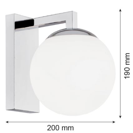 Argon 3735 - Aplique ASPEN 1xE27/15W/230V cromo brillante