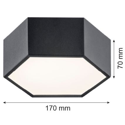 Argon 3824 - Plafón LED ARIZONA LED/9W/230V negro