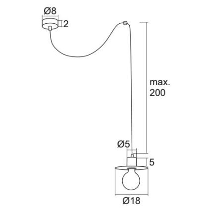 Argon 3834 - Lámpara colgante CORSO 1xE27/15W/230V blanco