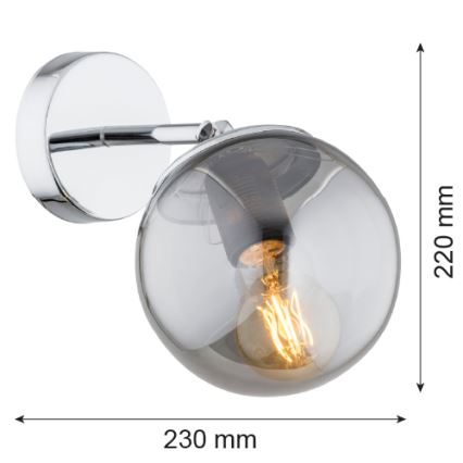 Argon 3989 - Aplique SATELITE 1xE27/15W/230V cromo brillante/gris