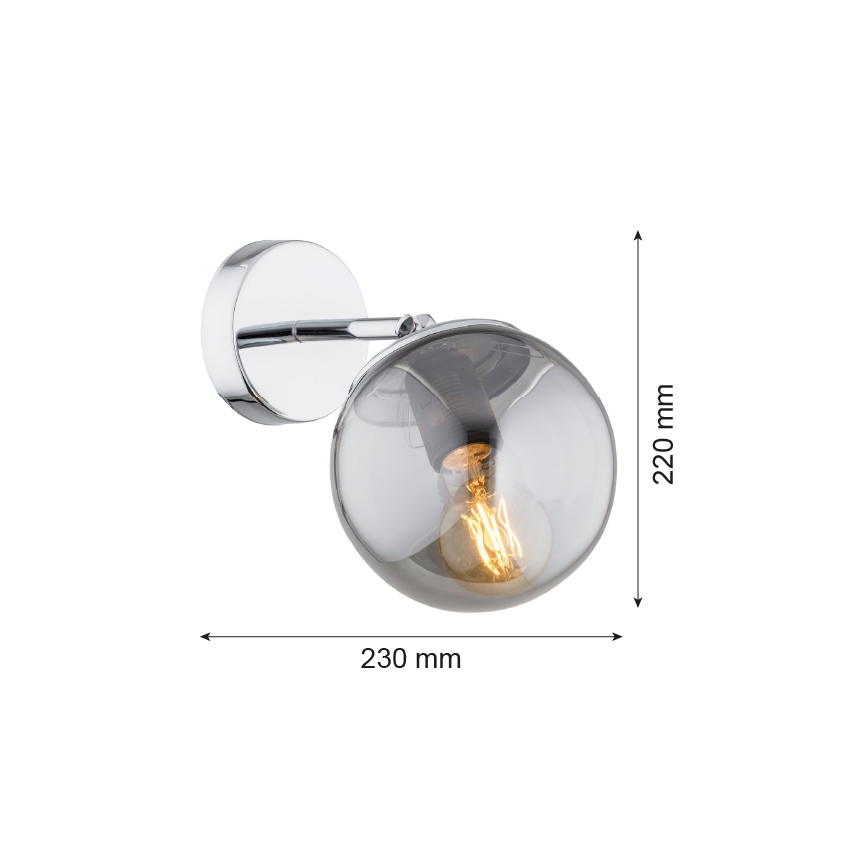 Argon 3989 - Aplique SATELITE 1xE27/15W/230V cromo brillante/gris