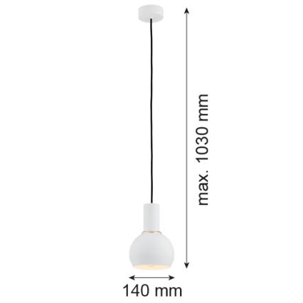 Argon 4215 - Lámpara colgante SINES 1xE27/15W/230V diá. 14 cm blanco