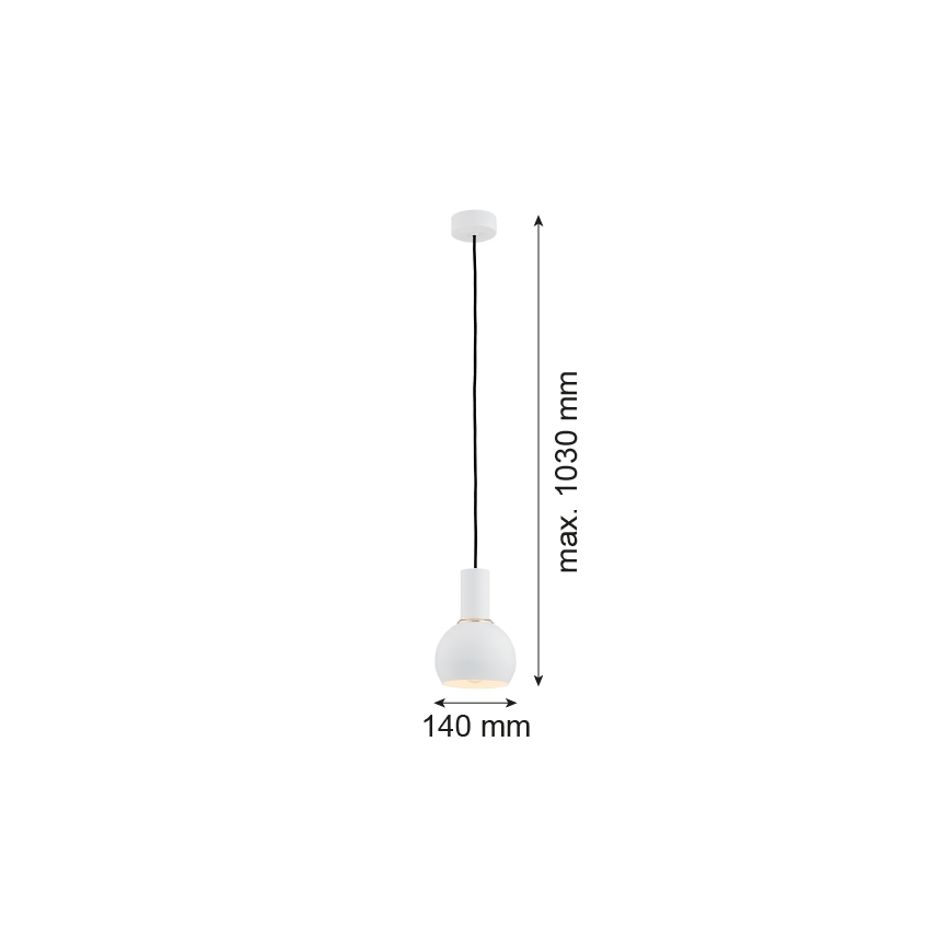 Argon 4215 - Lámpara colgante SINES 1xE27/15W/230V diá. 14 cm blanco
