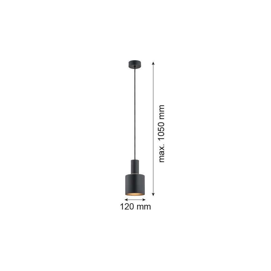 Argon 4219 - Lámpara colgante SINES 1xE27/15W/230V diá. 12 cm negro