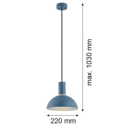 Argon 4221 - Lámpara colgante SINES 1xE27/15W/230V diá. 28 cm azul