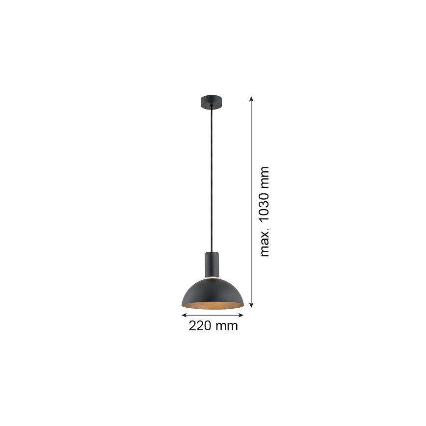 Argon 4222 - Lámpara colgante SINES 1xE27/15W/230V diá. 28 cm negro