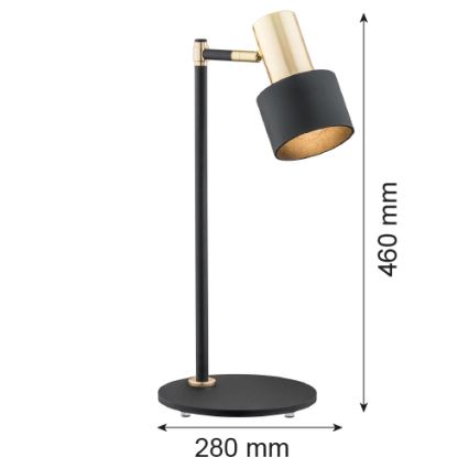 Argon 4257 - Lámpara de mesa DORIA 1xE27/15W/230V negro/cobre