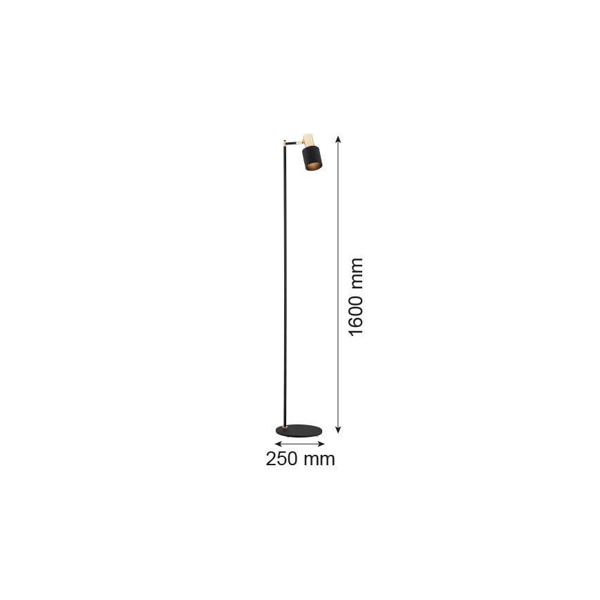Argon 4259 - Lámpara de pie DORIA 1xE27/15W/230V negro/latón