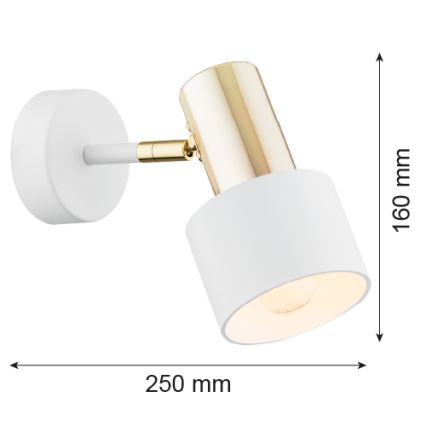 Argon 4264 - Foco de pared DORIA 1xE27/15W/230V blanco/cobre