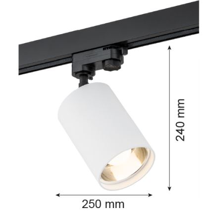 Argon 4305 - Foco para sistema de riel BERGEN 1xE27/15W/230V blanco