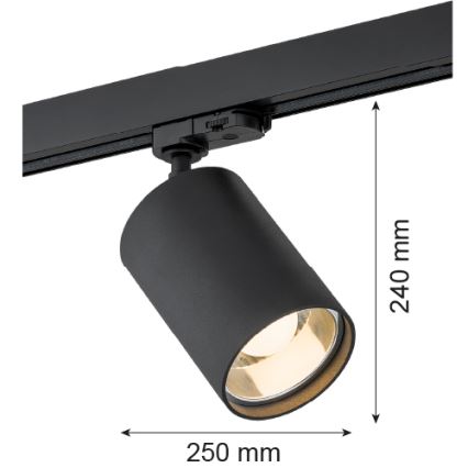 Argon 4306 - Foco para sistema de riel BERGEN 1xE27/15W/230V negro