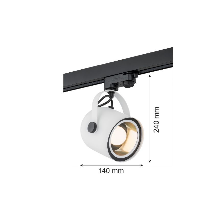 Argon 4309 - Lámpara puntual para sistema de riel NET 1xE27/15W/230V blanca