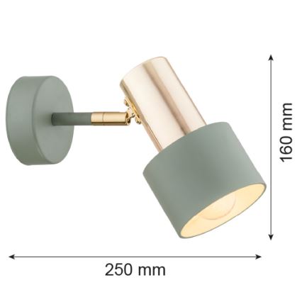 Argon 4315 - Foco de techo DORIA 1xE27/15W/230V verde/cobre