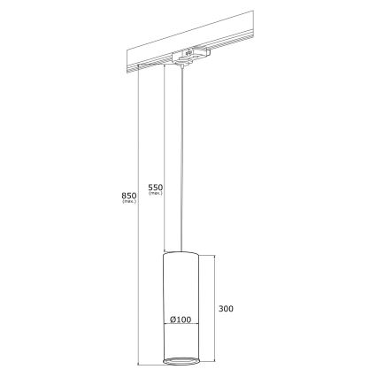 Argon 4318 - Lámpara colgante de cable para sistema de carril DELF 1xE27/15W/230V cobre