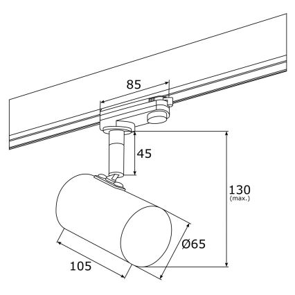 Argon 4323 - Foco LED para sistema de riel HAGA LED/9W/230V dorado