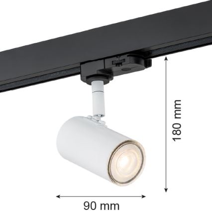 Argon 4327 - Foco para sistema de riel HORTA 1xGU10/5W/230V blanco