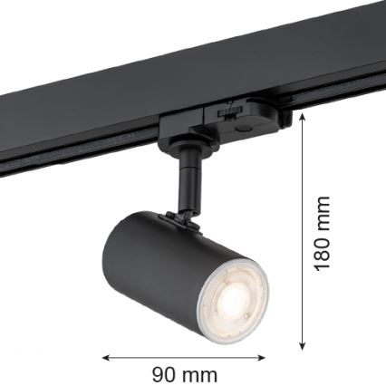 Argon 4329 - Foco para sistema de riel HORTA 1xGU10/5W/230V negro