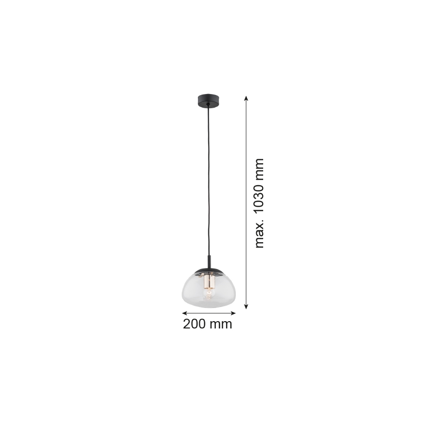 Argon 4331 - Lámpara colgante TRINI 1xE27/15W/230V negro