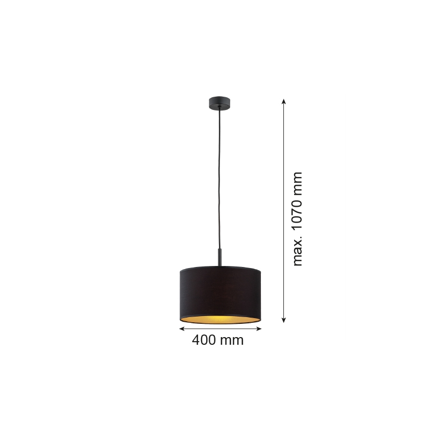 Argon 4341 - Lámpara colgante con cable KARIN 1xE27/15W/230V negro/dorado
